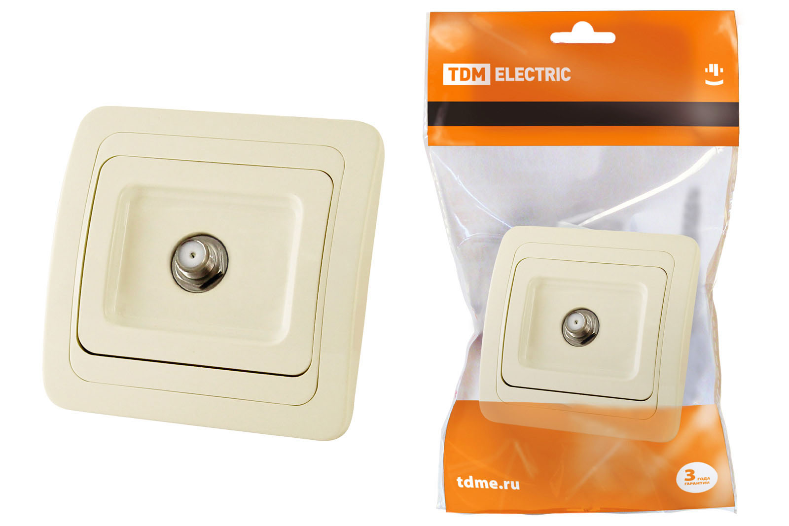 Розетка TV (SAT) F-типа сл. кость Валдай